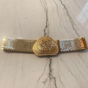 vintage stretchy gold floral waist belt